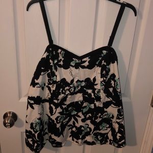 Torrid Size 2x Floral Sateen peplum top